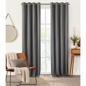 Fieldcrest Heritage Davina Solid Grommet Top Blackout Single Gray 50x63